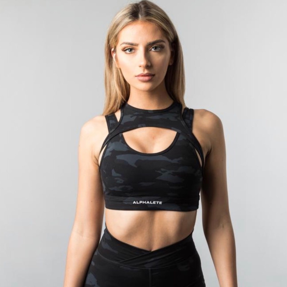 *SOLD* NWT ALPHALETE SURFACE KEYHOLE BRA - CAMO